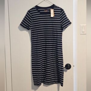 NWT Joe Fresh Navy Striped Mini Tshirt Dress